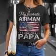 My Favorite Airman Calls Me Papa Proud Us Air Force Papa T-Shirt Gifts for Her