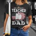 My Favorite Teacher Calls Me Dad Father's Day American Flag T-Shirt Gifts for Her