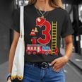Fire Truck 3Rd Birthday Boy 3 Year Old Firefighter T-Shirt Gifts for Her