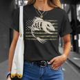 Fish Bones Skeleton Camo Us American Flag Camouflage Fishing T-Shirt Gifts for Her