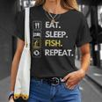 Fisher Eat Sleep Fish Repeat Fishing Fisherman Fish T-Shirt Gifts for Her