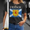 Fraser Clan Scottish Name Scotland Flag T-Shirt Gifts for Her