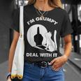 Cat Cat Shadow I'm Grumpy Deal With It T-Shirt Gifts for Her