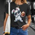 Dabbing Bunny Playing Football Easter Day Boys Girls T-Shirt Gifts for Her