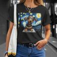 Dachshunds Sausage Dogs In A Starry Night T-Shirt Gifts for Her