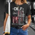 Dilf Damn I Love Firearms Gun American Flag T-Shirt Gifts for Her