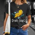 Dinosaur Workout Gym Fitness Lifting Cute Dino Sore T-Shirt Gifts for Her