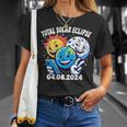 Earth Moon Sun Total Solar Eclipse April 8 2024 T-Shirt Gifts for Her