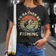 Fishing- Id Rather Be Fishing Bass Fish Dad T-Shirt Gifts for Her