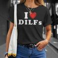 Gag I Love Dilfs I Heart Dilfs Red Heart Cool T-Shirt Gifts for Her