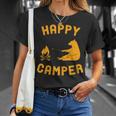 Happy Camper With Bear And Bonfire T-Shirt Gifts for Her
