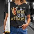 Hot Dog I'm Just Here For The Wieners Sausage T-Shirt Gifts for Her