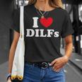 I Love Dilfs I Heart Dilfs Red Heart T-Shirt Geschenke für Sie
