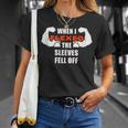 Men's Gym Workout I Flexed Muscles Sleeves Fell Off T-Shirt Gifts for Her