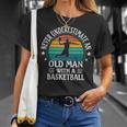 Retro Never Underestimate An Old Man With A Basketball T-Shirt Gifts for Her