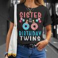 Sister Of The Birthday Twins Donut T-Shirt Gifts for Her
