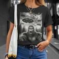 Space Meme Bigfoot Selfie With Ufos Sasquatch Alien T-Shirt Gifts for Her