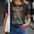 Gamer Computer Zum Zocken Geboren Zur Schule Zwungen T-Shirt Geschenke für Sie