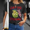 Gator Strong Florida State Gator American Flag Florida Map T-Shirt Gifts for Her