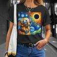 Golden Retriever Solar Eclipse 2024 Van Gogh Starry Night T-Shirt Gifts for Her