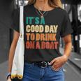 Good Day To Drink On Boat Retro Pontoon Boater Dad Women T-Shirt Gifts for Her