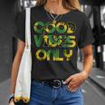 Good Vibe Only Jamaica Flag Tie Dye Positive Vibes Only T-Shirt Gifts for Her