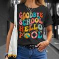 Goodbye School Hello Pool Summer Groovy Last Day Of School T-Shirt Gifts for Her