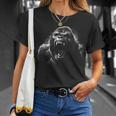 Gorilla Face Angry Growling Scary Silverback Gorilla T-Shirt Gifts for Her