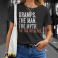 Gramps The Man The Myth The Bad Influence Father's Day T-Shirt Gifts for Her