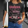 Grandpa Of The Berry Sweet One Strawberry First Birthday T-Shirt Gifts for Her