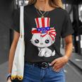 Happy July 4Th Usa Flag Cat Dad-Dy Mom-My Boy Girl T-Shirt Gifts for Her