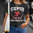 Happy Valentines Day Cupid University Pink Hearts Women T-Shirt Gifts for Her