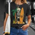 Hawaii Surfer Skeleton Cool Chill Halloween Beach T-Shirt Gifts for Her