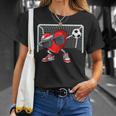 Heart Dab Valentines Day Soccer Player Lover For Boys T-Shirt Gifts for Her