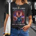 Heart Of Wolf Soul Of A Dragon Cool Dragon Wolf Warrior T-Shirt Gifts for Her