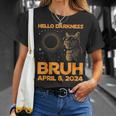 Hello Darkness Bruh Cat Lover Solar Eclipse April 08 2024 T-Shirt Gifts for Her