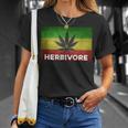 Herbivore Pun Marijuana Weed Cannabis Leaf Jamaican T-Shirt Gifts for Her