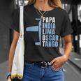 Herren Papa Pilot Phonetisches Alphabet Für Papa Pilotenater Flieger T-Shirt Geschenke für Sie