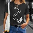 Herren Skifahrer Silhouette T-Shirt Schwarz, Ski Motiv Tee Geschenke für Sie