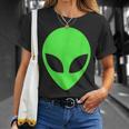 Herren T-Shirt Fluoreszierender Alien-Kopf, Schwarz Geschenke für Sie