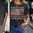 Home Of The Free Because Of The Brave Vintage American Flag T-Shirt Gifts for Her