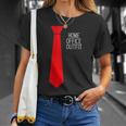 Home Office Outfit Red Tie Telecommute Working From Home T-Shirt Gifts for Her
