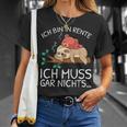 Ich Bin In Rente Ich Muss Gar Nichts Faultier German T-Shirt Geschenke für Sie