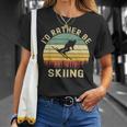 I'd Rather Be Skiing Retrointage Skifahrer Ski Herren Papa Jungen T-Shirt Geschenke für Sie