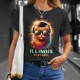 Illinois Total Solar Eclipse 2024 Cat Wearing Glasses T-Shirt Gifts for Her