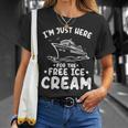 I'm Just Here For The Free Ice Cream Family Trip Cruise 2024 T-Shirt Gifts for Her