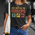 I'm Just Here For The Hookups Camp Rv Camper Camping T-Shirt Gifts for Her