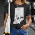 Indiana Home Love Vintage State Map Outline T-Shirt Gifts for Her