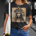 Indianerin Indian Häuptling Kopfschmuck Uhreinwohner T-Shirt Geschenke für Sie