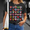 International Flags World Cute Hearts Countries T-Shirt Gifts for Her